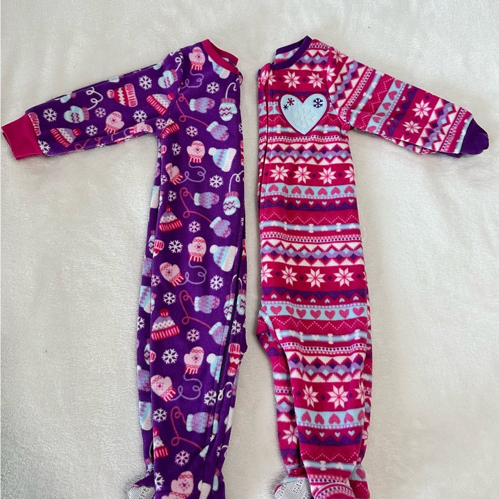 2 pc. Infant Sleeper Onesie Pajamas Footie Zip Up size 12 mos.